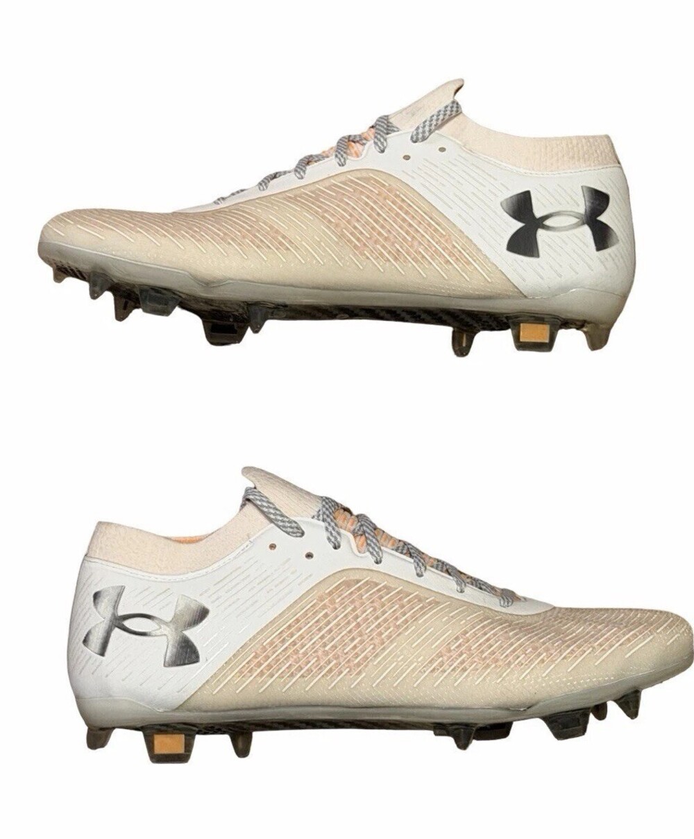 Size 10 Under Armour Shadow Pro FG White Orange Shock Soccer Cleats 3025643-100